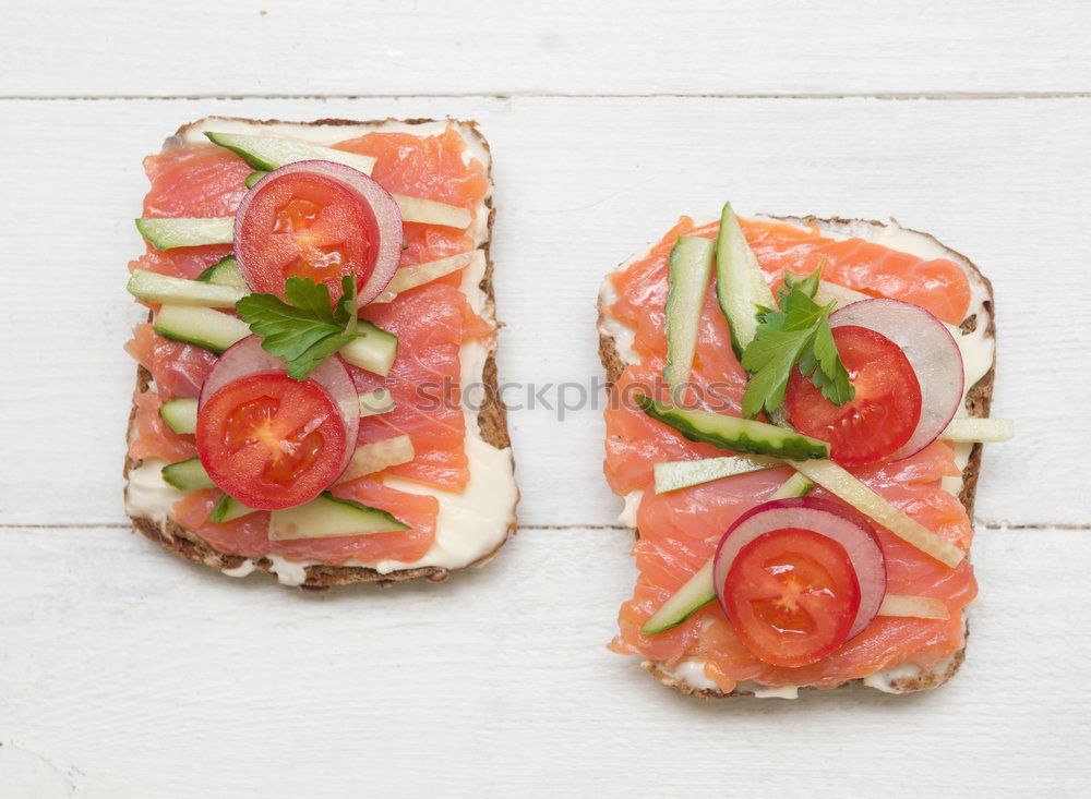 Similar – Image, Stock Photo Crispbread with ham Food