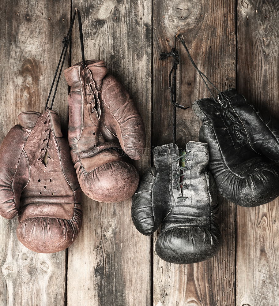 Similar – Image, Stock Photo pair of very old brown boxing gloves