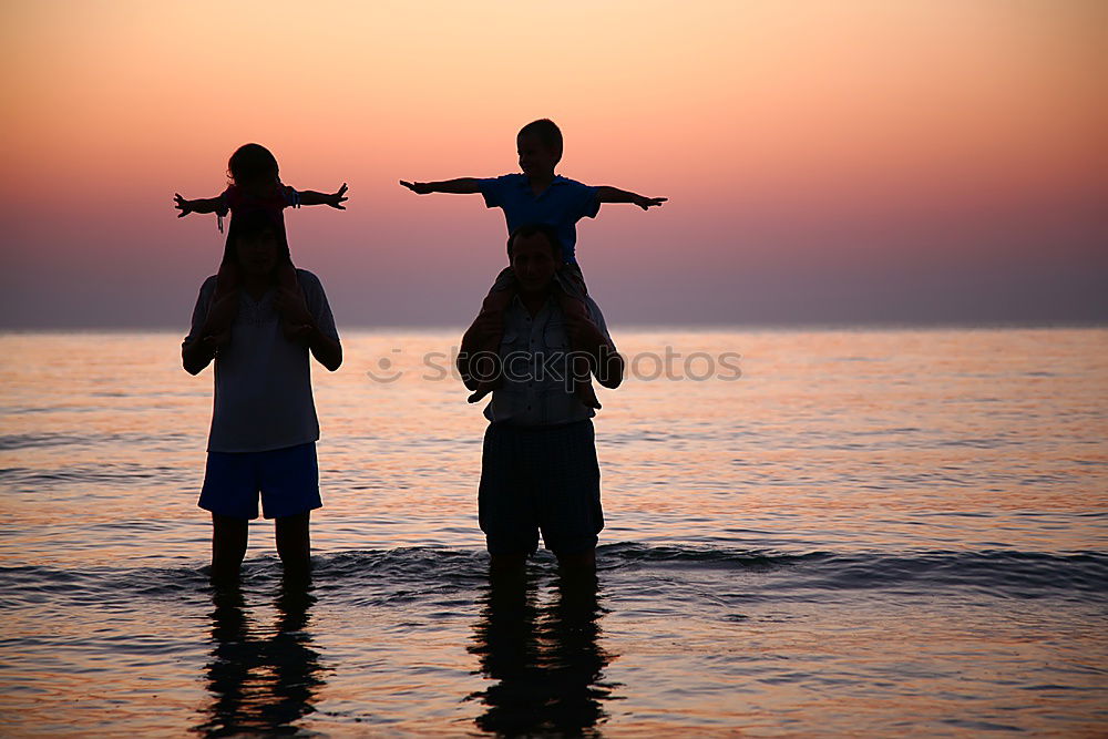 Similar – Silhouette of happy family