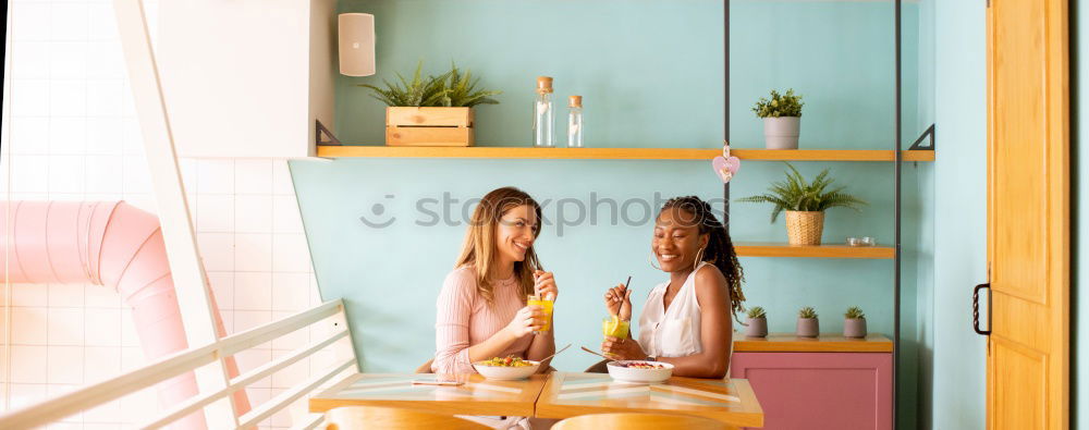 Similar – Two beautiful sister kids eating watermelon ice cream