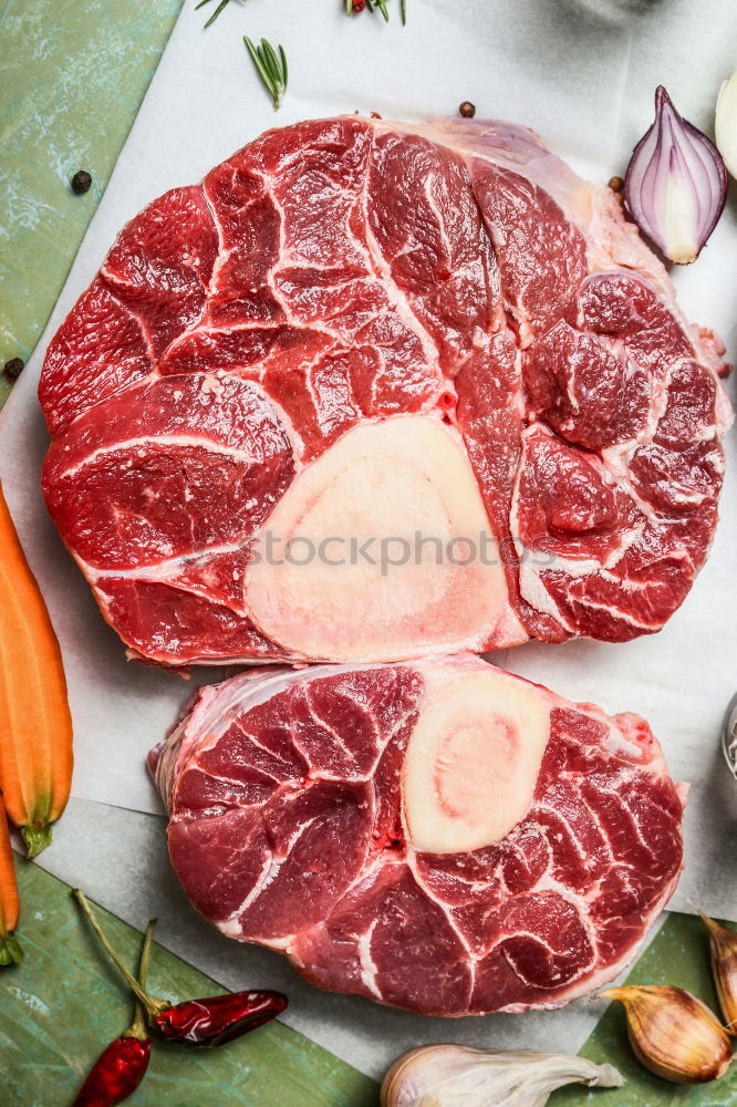 Similar – Image, Stock Photo Lamb cutlet with oil and rosemary