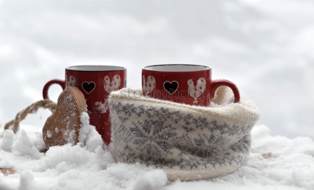 Image, Stock Photo red ceramic cup with hot black coffee