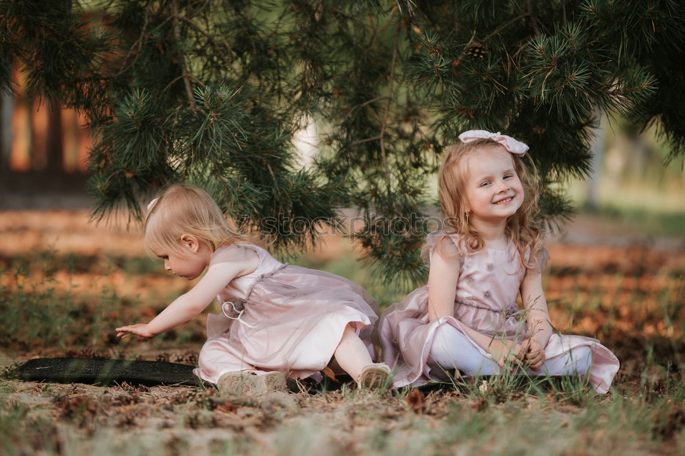 Similar – happy family: young mother walks with her child in the Park