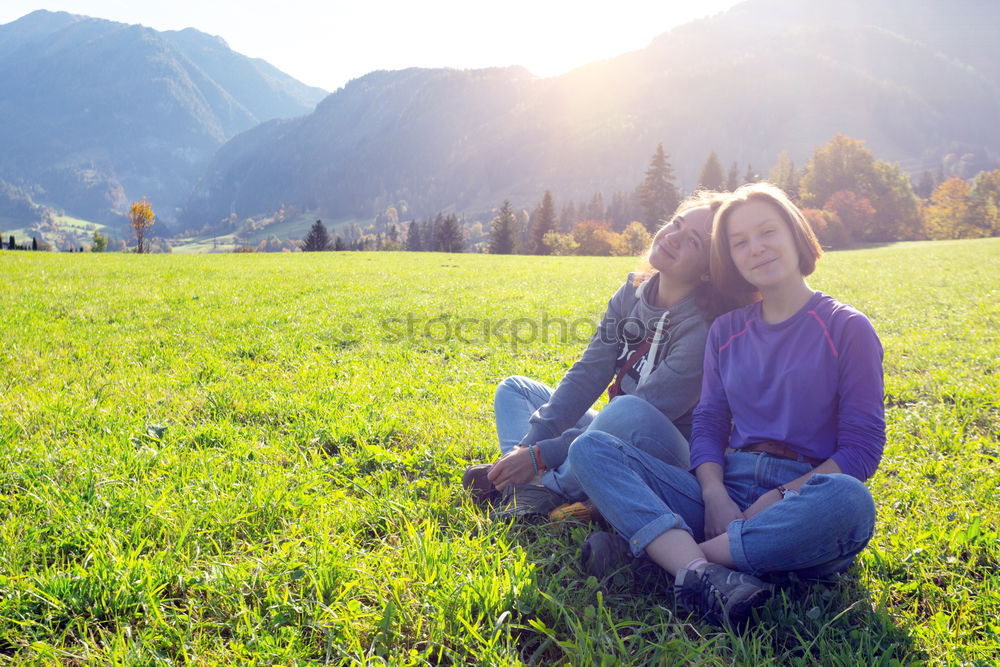 Similar – happy lovers on Holiday in the alps mountains