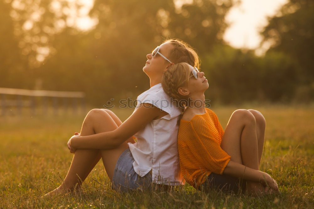 Similar – Image, Stock Photo Beautiful women drinking wine in the park.