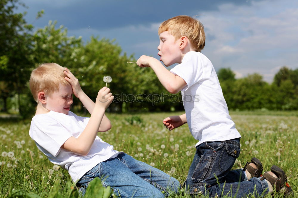 Similar – Image, Stock Photo Happy kids sitting on the grass