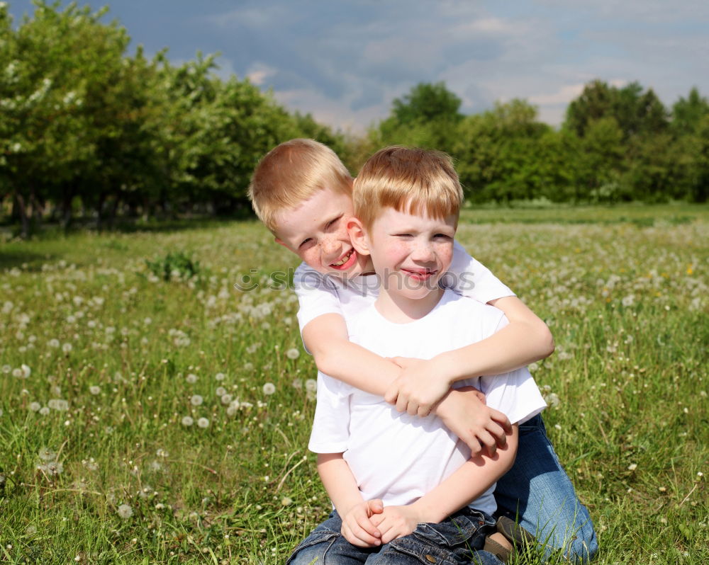 Similar – Image, Stock Photo cute Brothers and sisters