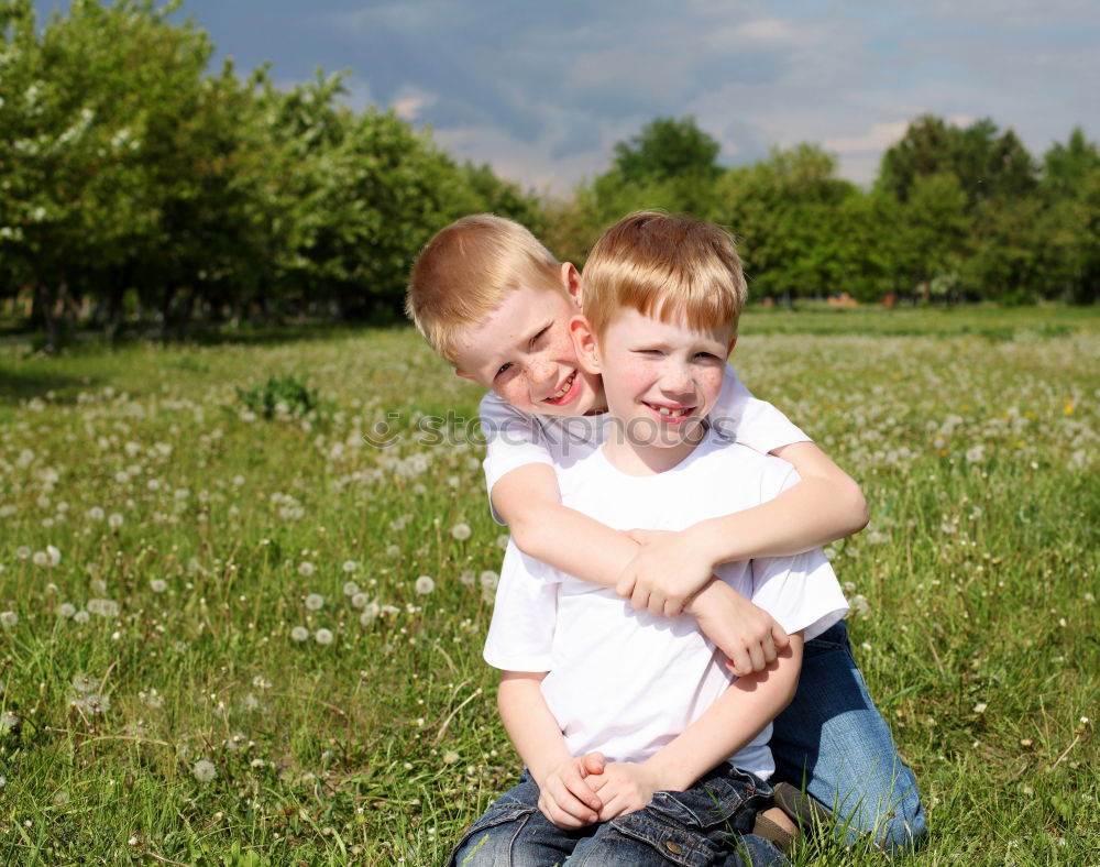 Similar – Image, Stock Photo cute Brothers and sisters