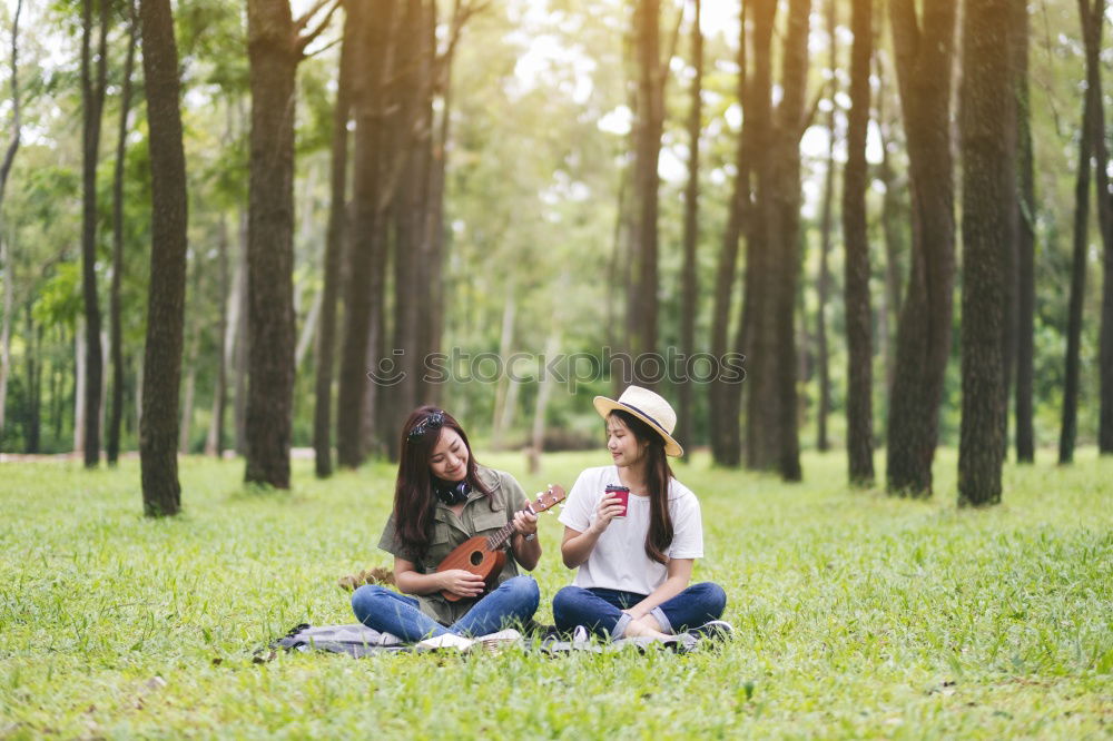 Similar – Image, Stock Photo Beautiful women drinking wine in the park.