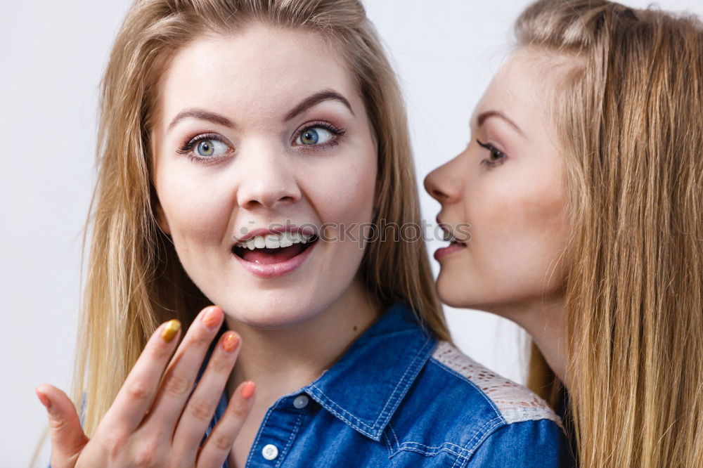 Similar – Image, Stock Photo Two best friends shares secrets.