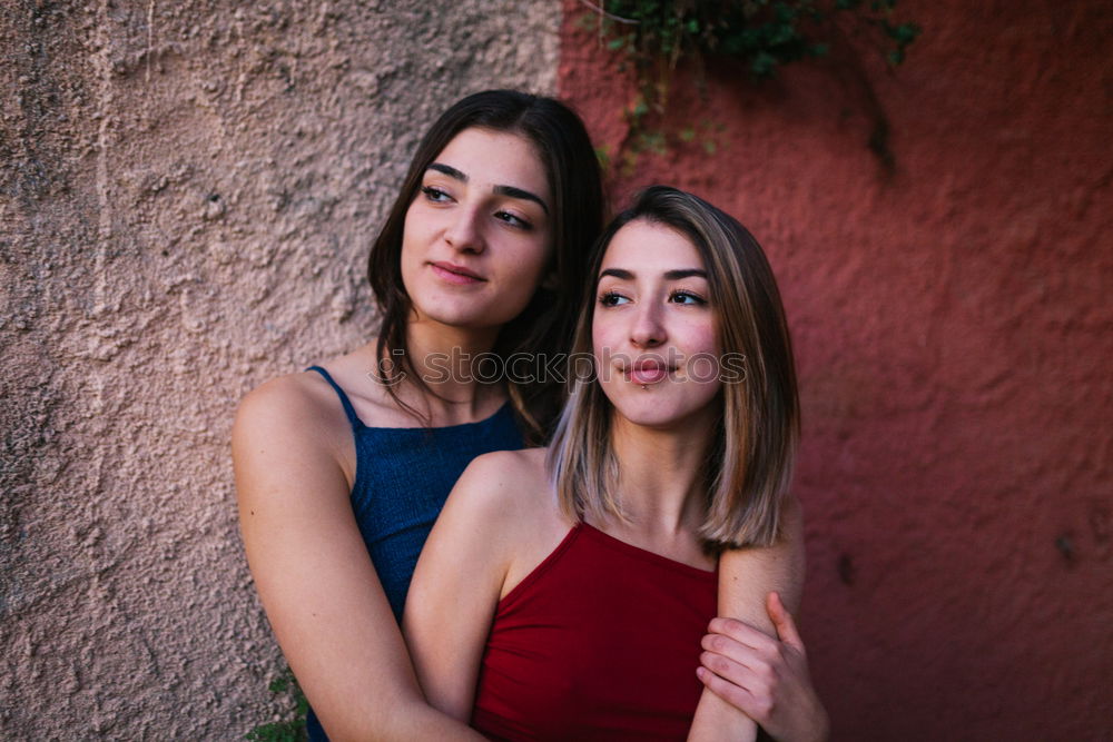 Similar – Portrait of two cheerful women