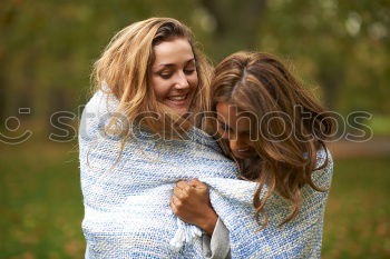 Similar – Image, Stock Photo Girls hugging at lake