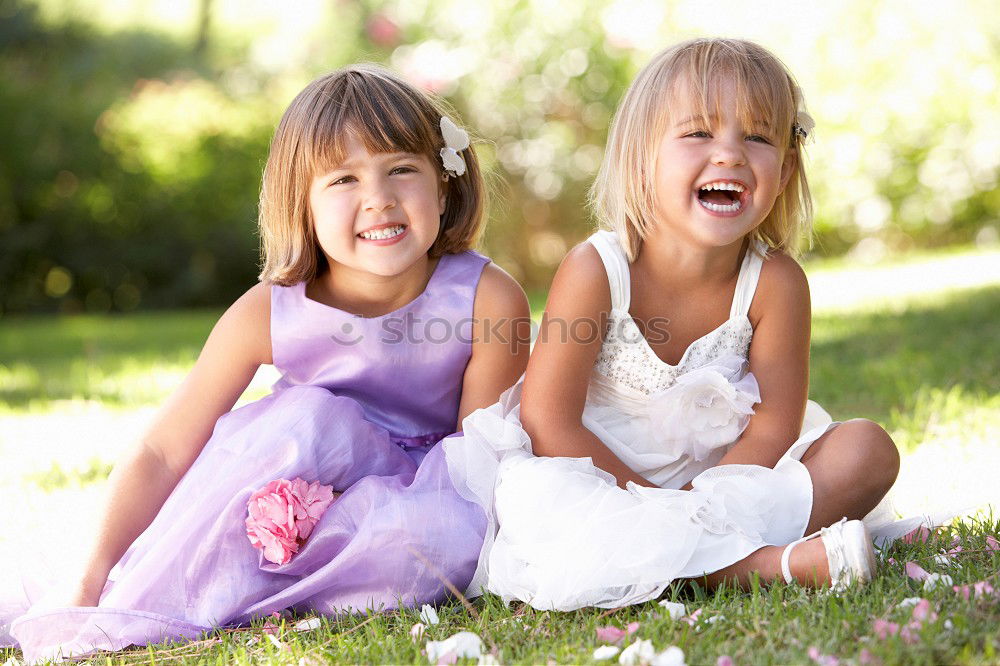 Similar – two happy girls standing on the playground