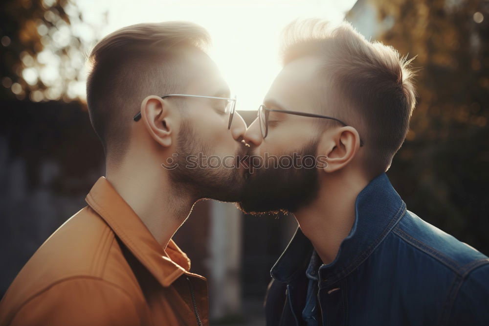 Similar – Embracing and laughing gay couple