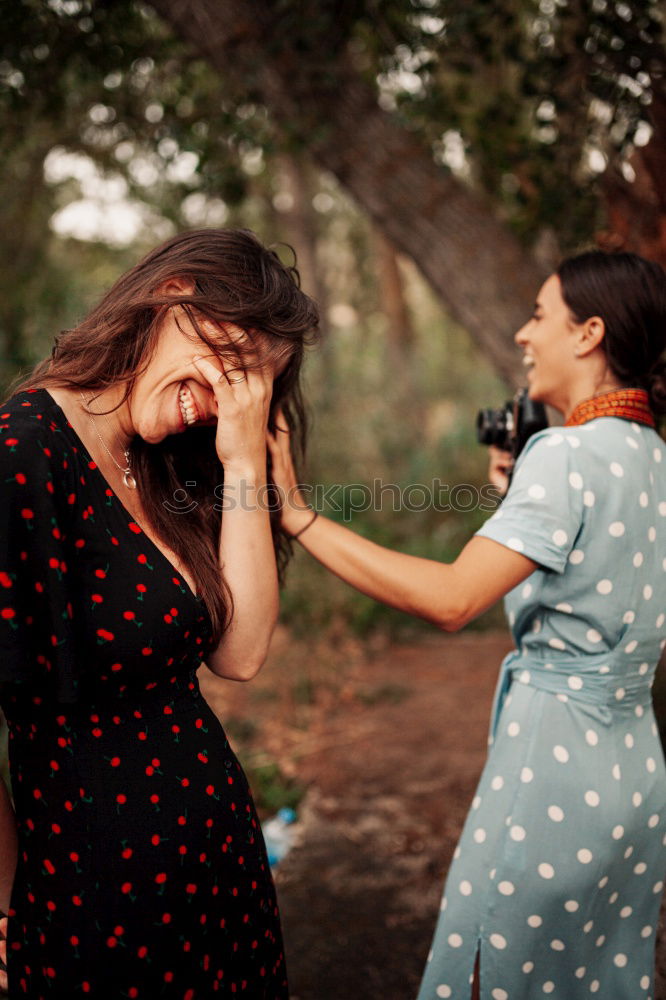 Image, Stock Photo Heavily pregnant woman laughs and rejoices with her husband