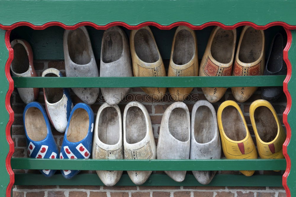 Similar – Image, Stock Photo Shelves with different shoes