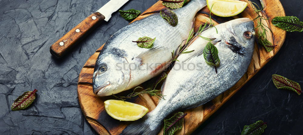 Similar – Image, Stock Photo two whole mackerels Fish