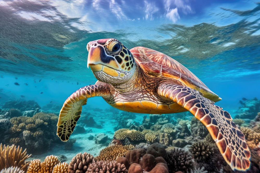 Similar – Sea Turtle Dive Animal