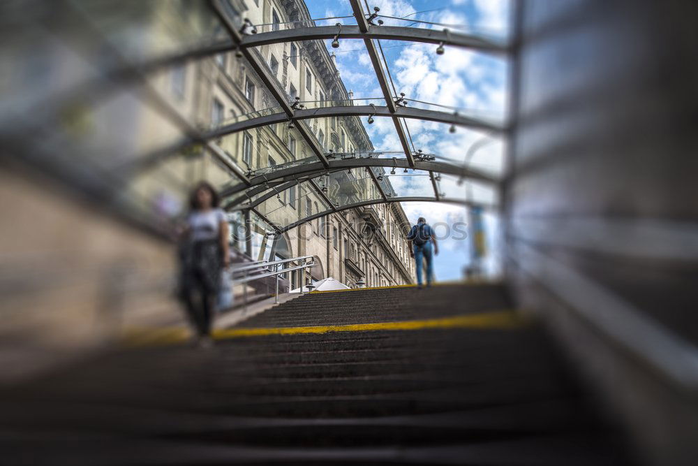 Similar – Trendy girl posing on stairs