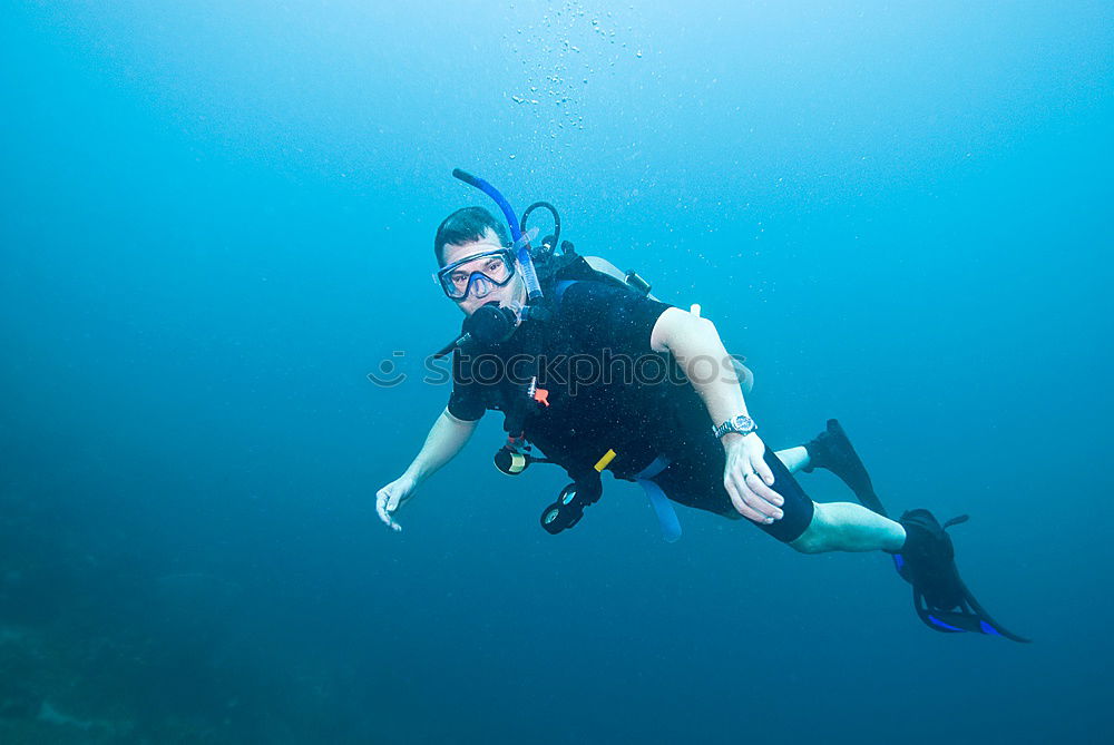 Similar – Diver with Bubbles tauchen