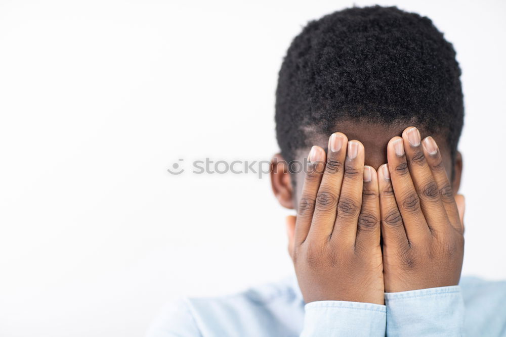 Similar – Portrait of beautiful afro woman covering her face.