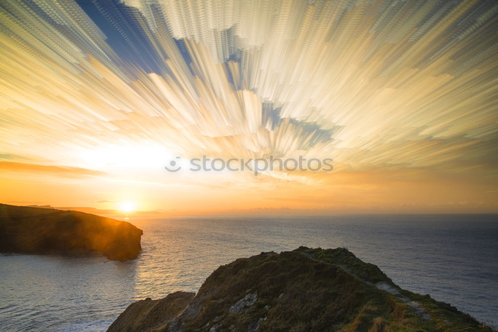 Similar – Image, Stock Photo Sunrise on the ocean