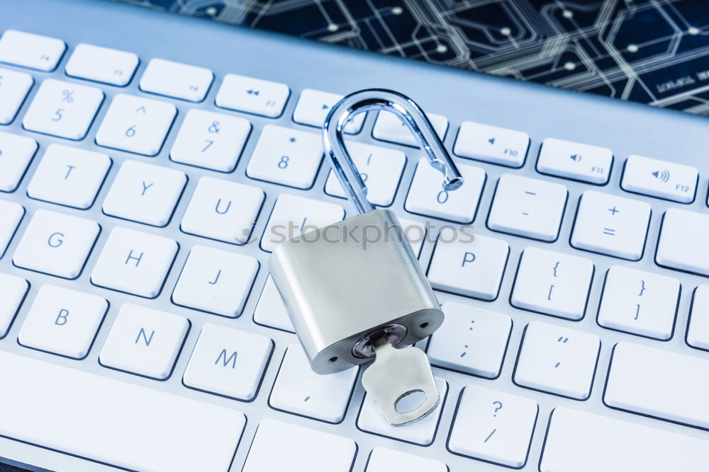 Similar – Image, Stock Photo Notebook with lock as symbol for encryption