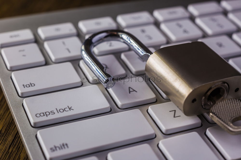 Similar – Image, Stock Photo Notebook keyboard with lock as symbol for encryption