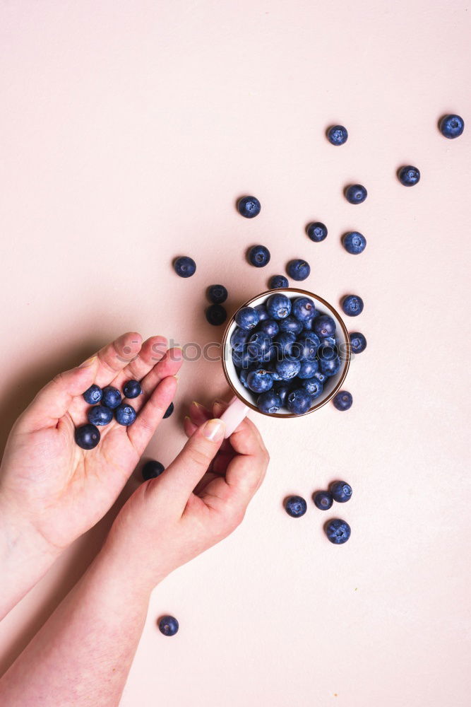 Similar – Image, Stock Photo Blue bowl full of fresh organic cherries on pink background