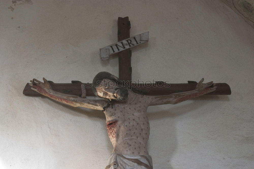 Similar – Image, Stock Photo Historical cemetery wall with grave cross.