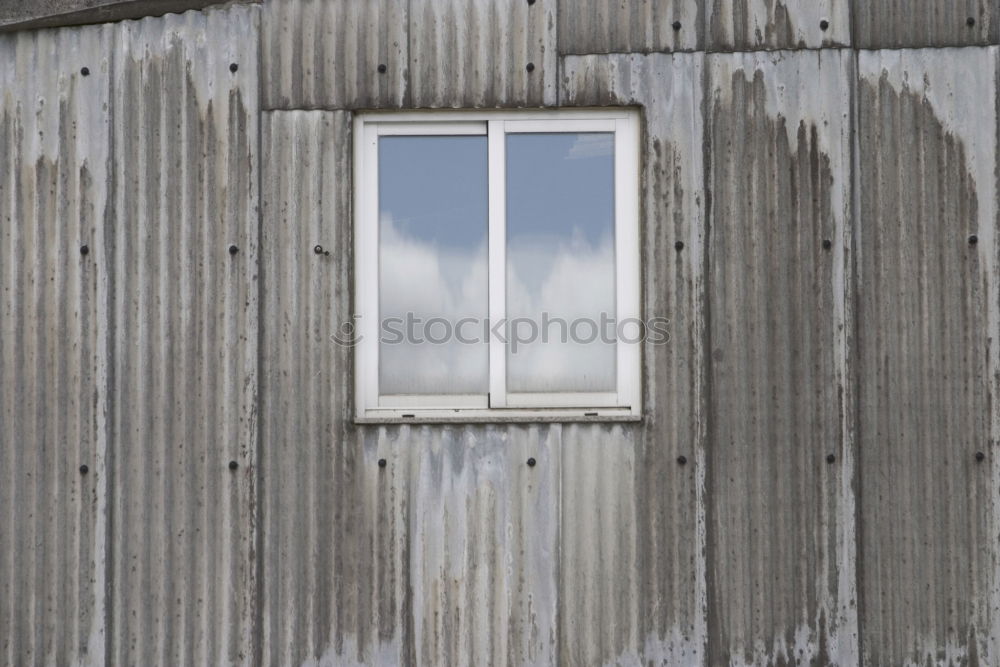 Similar – Alte Hauswand, Fenster mit geschlossenen Rolladen und ein Fenster mit Blumen