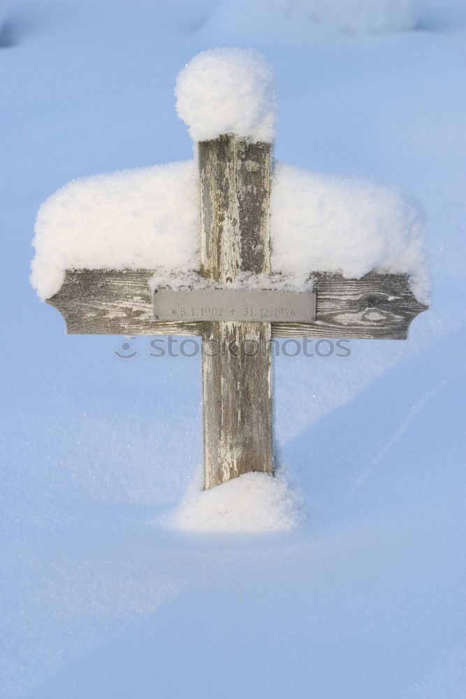Similar – Image, Stock Photo Winter Cross Mark Sign Red