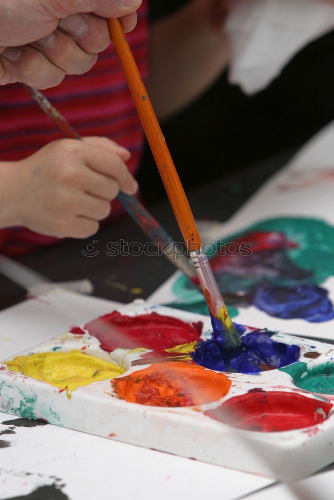 Image, Stock Photo Black painter | Child paints black