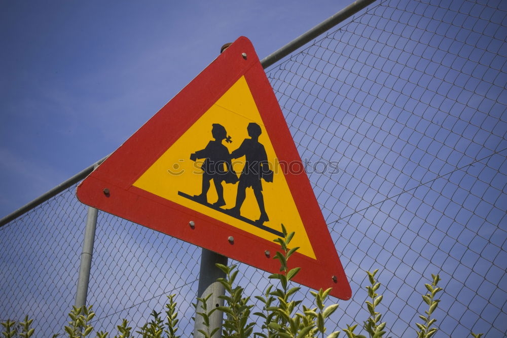 Similar – Warning sign: Attention! Old people cross the street