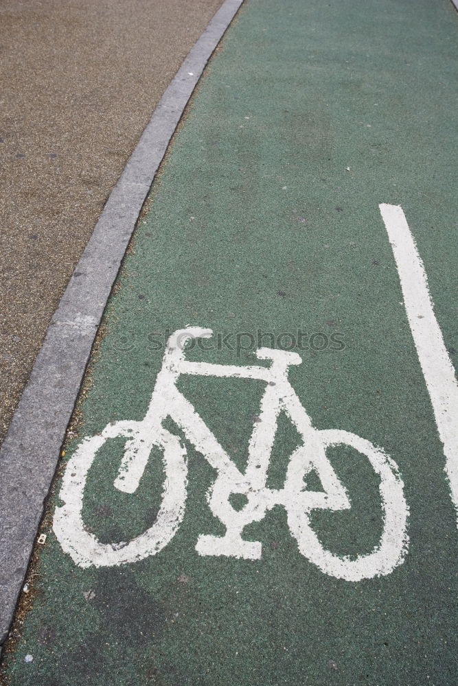 Image, Stock Photo A joker has painted a stick figure with red paint on a white bicycle