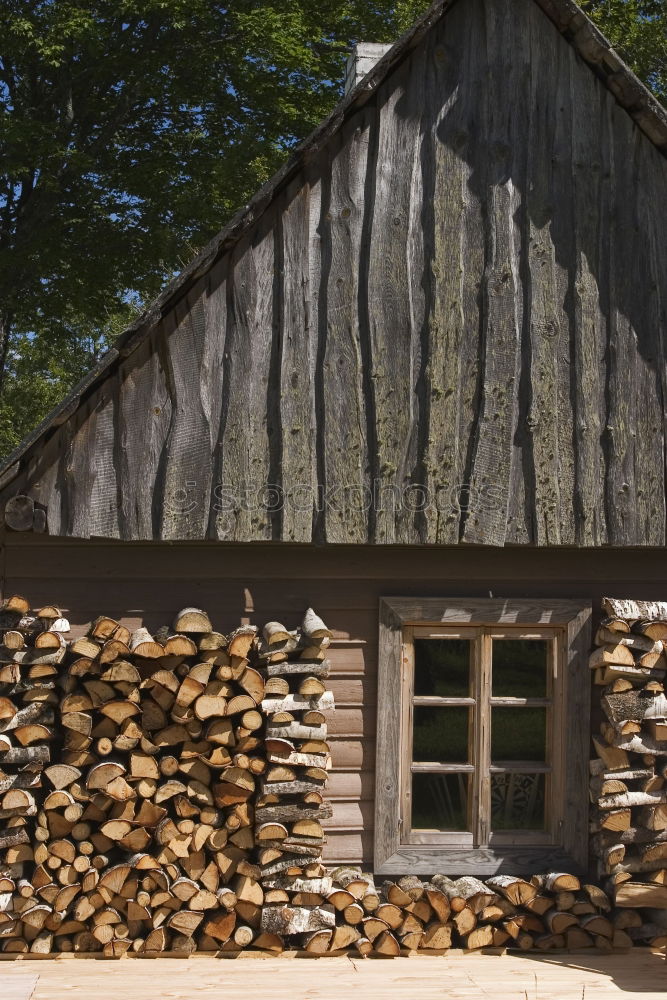 Similar – Image, Stock Photo Wood in front of the hut (II)