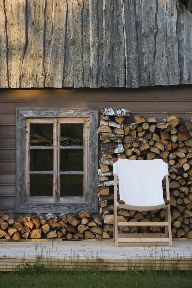 Similar – Image, Stock Photo Wood in front of the hut (II)