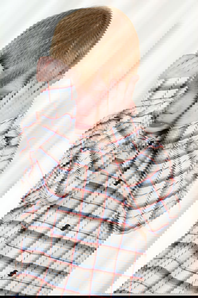 Similar – Image, Stock Photo Portrait of a young sad boy. Concept of lonely.