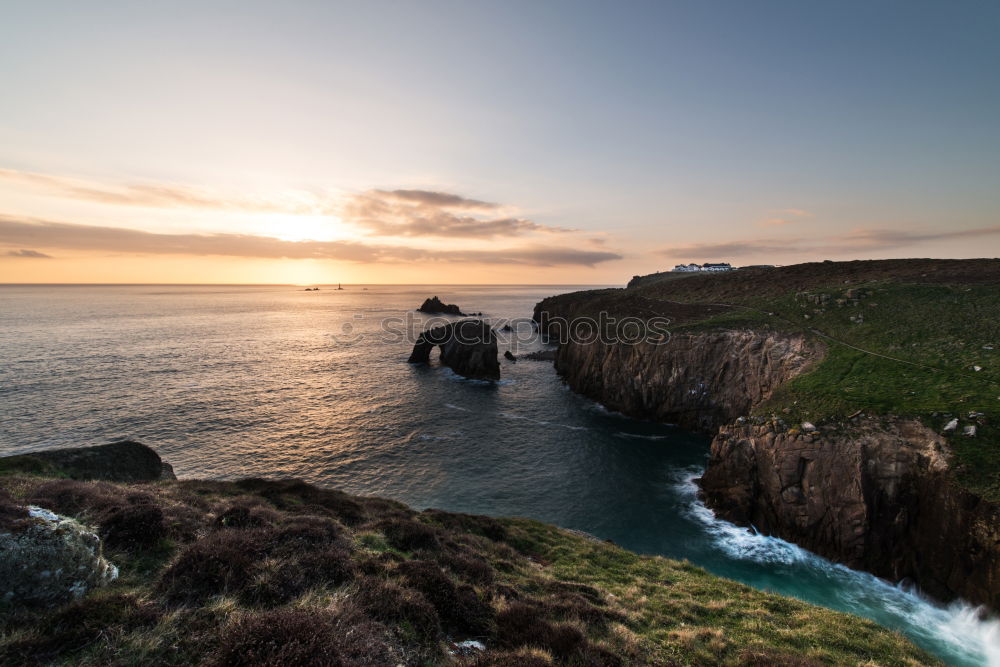 View to cliff at ocean