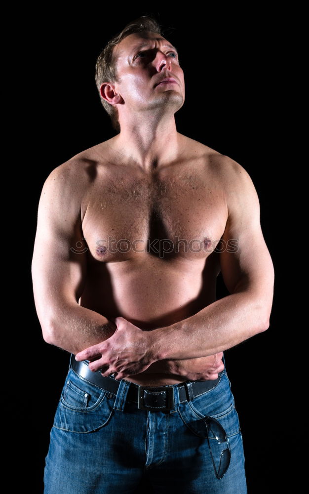 Similar – Image, Stock Photo slim guy with bare torso