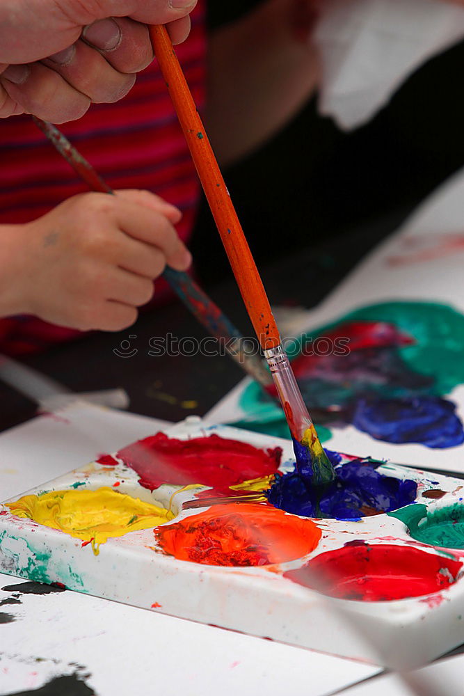 Similar – Image, Stock Photo Black painter | Child paints black