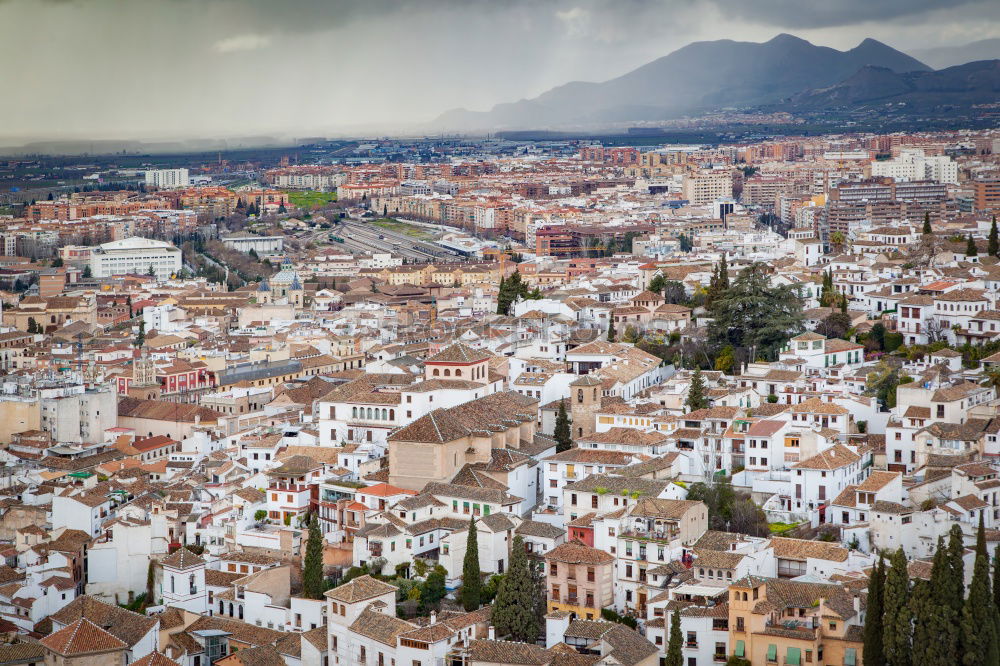 Similar – Image, Stock Photo Greek town evening panorama with red roof houses, valley and mountains in the background, Kalambaka, Thessaly, Greece