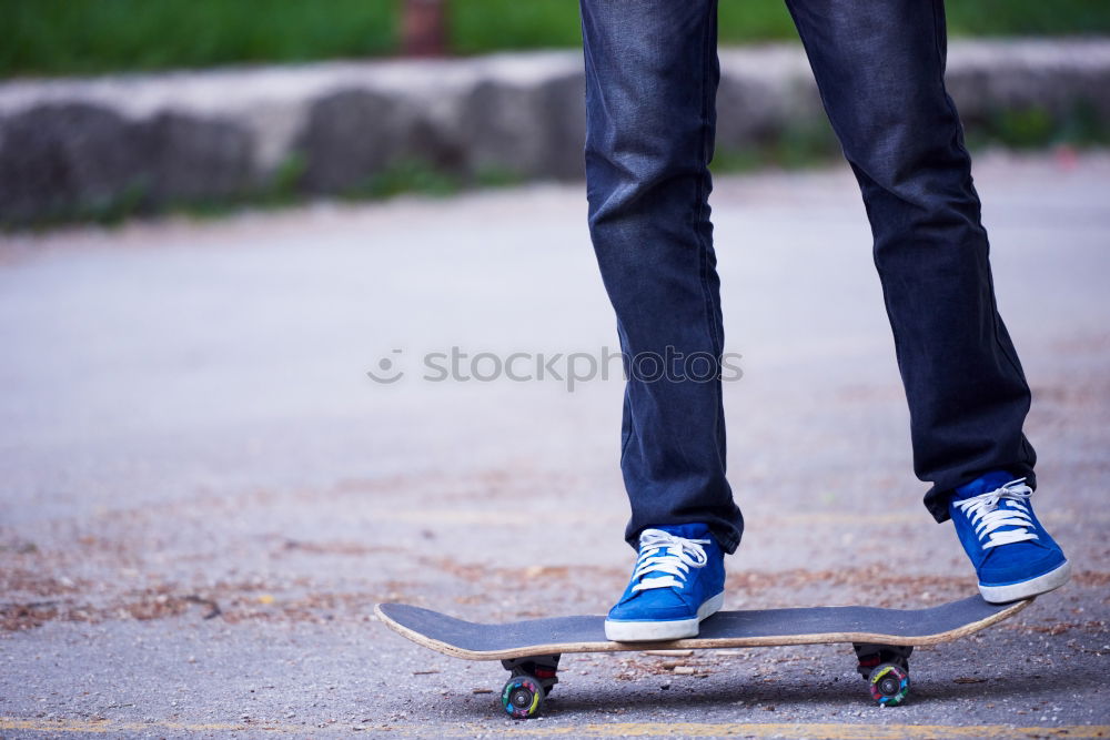 Person rides the skateboard