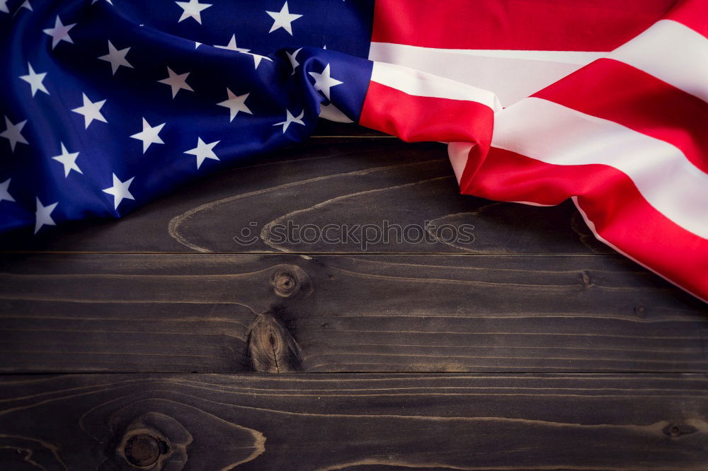 Similar – Image, Stock Photo Happy Independence day July 4th. American flag textile patch on a denim jacket and American pin