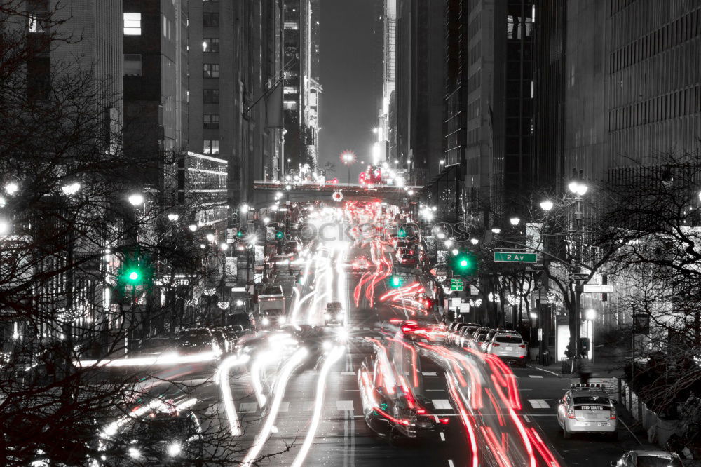 Image, Stock Photo Evening traffic on streets in metropolis