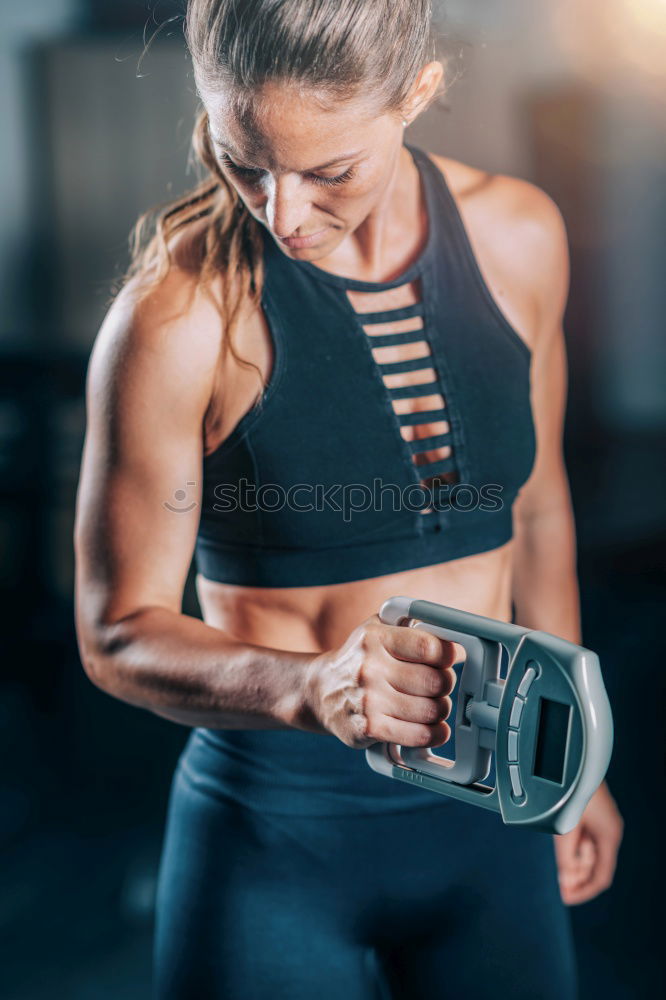 Similar – Smiling girl drinking in gym