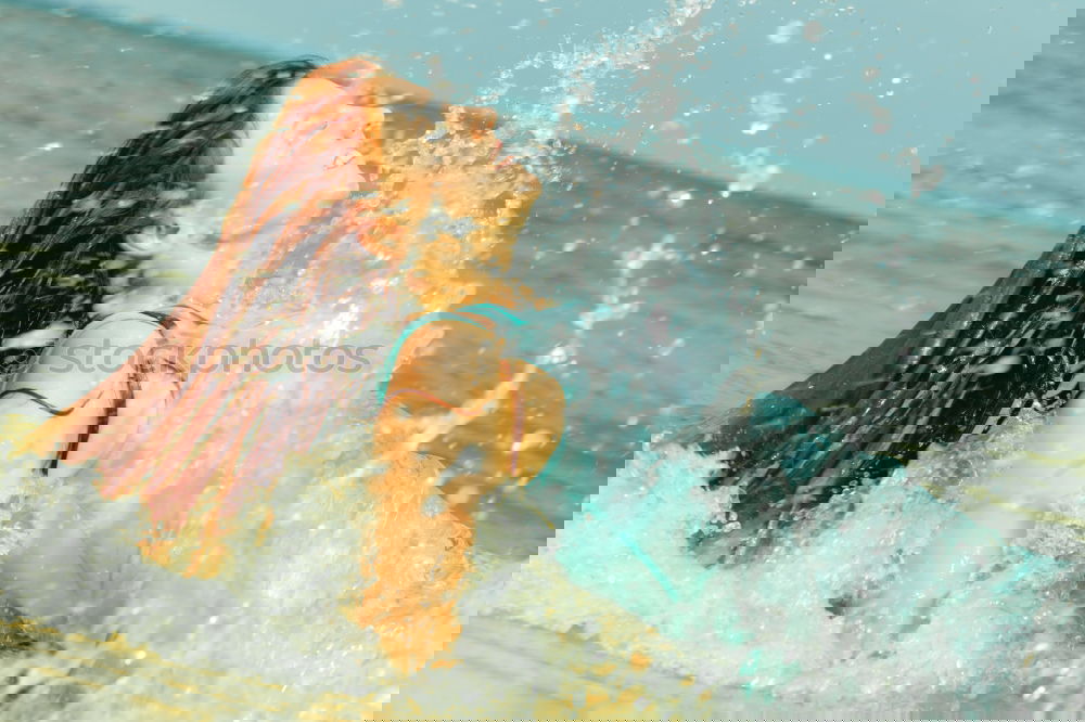 Similar – Image, Stock Photo Little kid playing and swimming on the sea