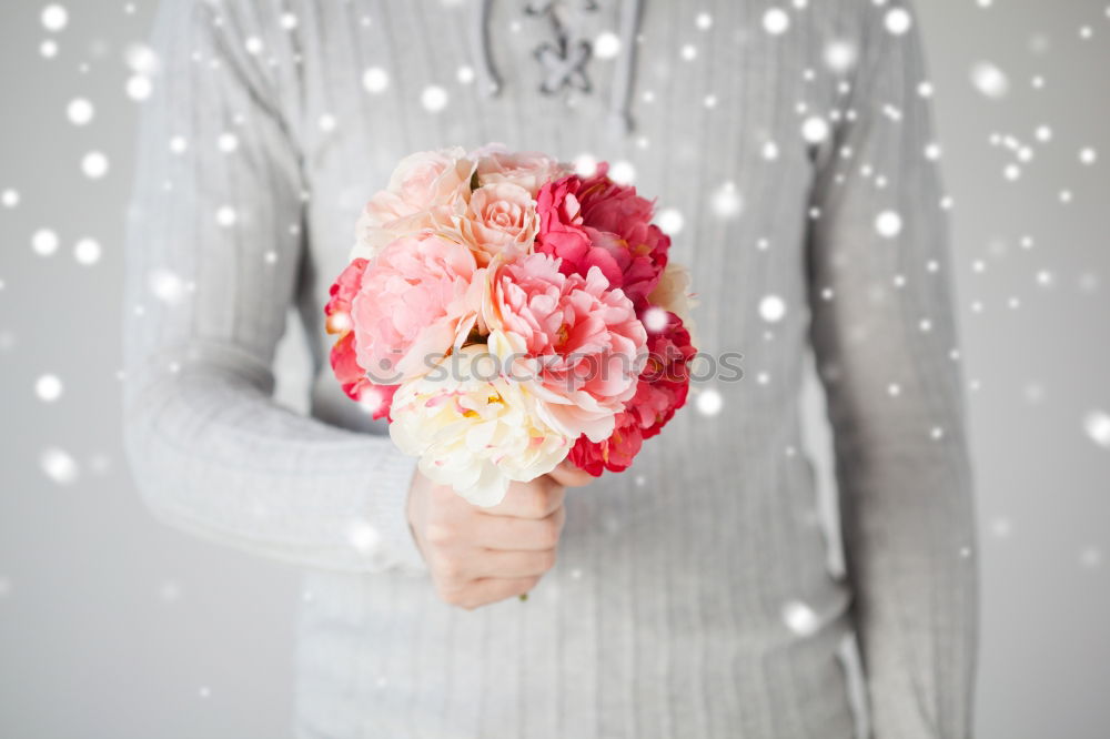 Similar – Image, Stock Photo Beautiful Girl And Purple Roses Flower Bouquet Present