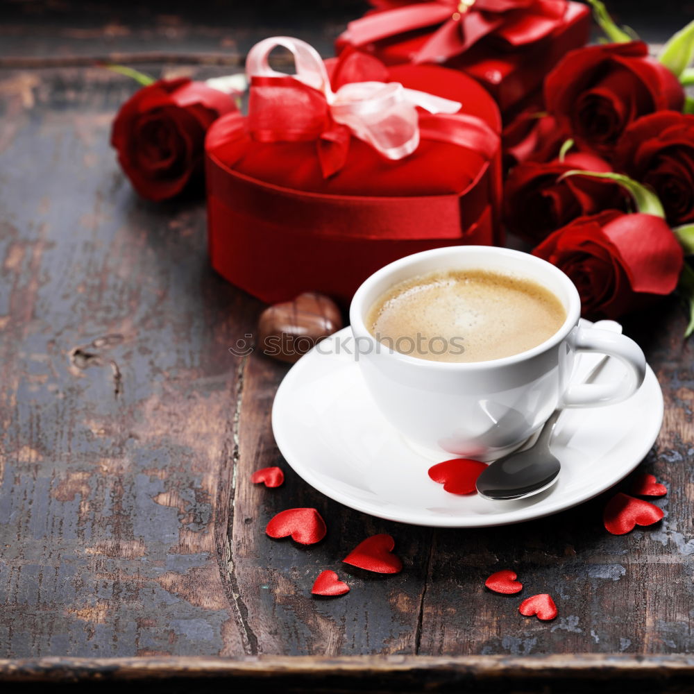 Similar – Image, Stock Photo bouquet of irises and a cup of coffee