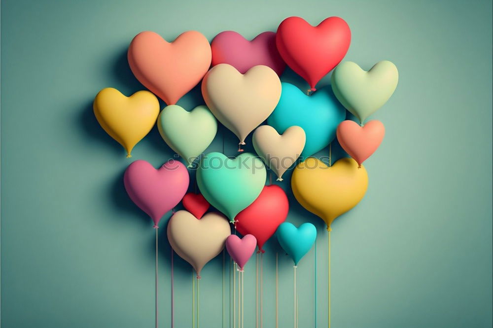 Similar – Image, Stock Photo Three stitched toy hearts, pink, red and teal on blue felt